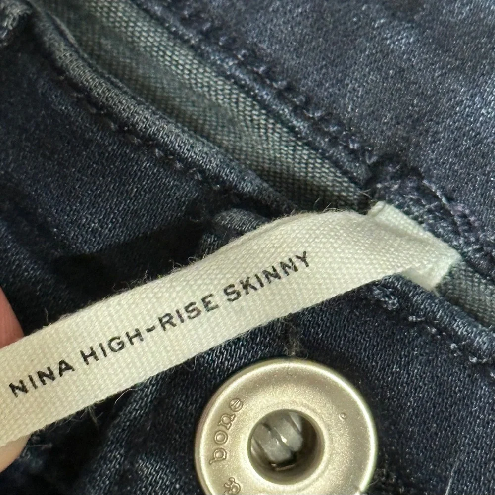 Rag & Bone Nina High-Rise‎ Skinny Jeans Indigo Wash